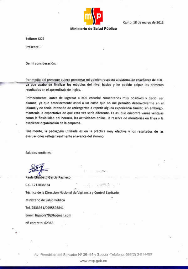 Car For Kids >> Cartas Testimoniales Car For Kids >> Cartas Testimoniales